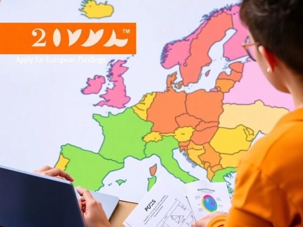 Persoană analizând o hartă a Europei pentru finanțare.